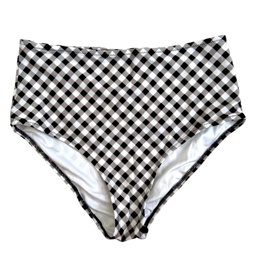 Old Navy Highwaisted Swimsuit Bottom - Black & White Gingham MEDIUM